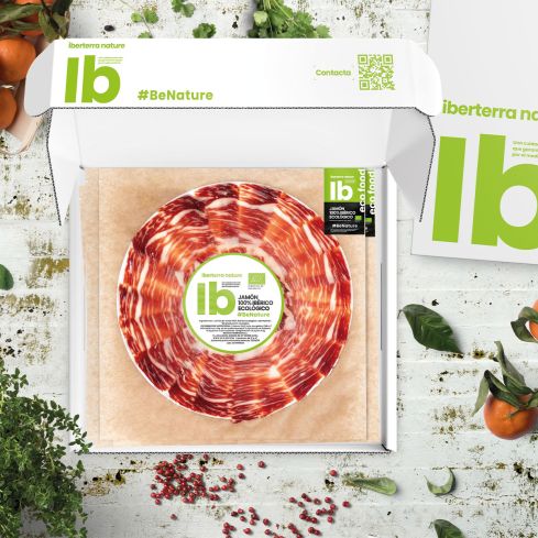 Jamón de bellota 100% ibérico ecológico Iberterra Nature a cuchillo