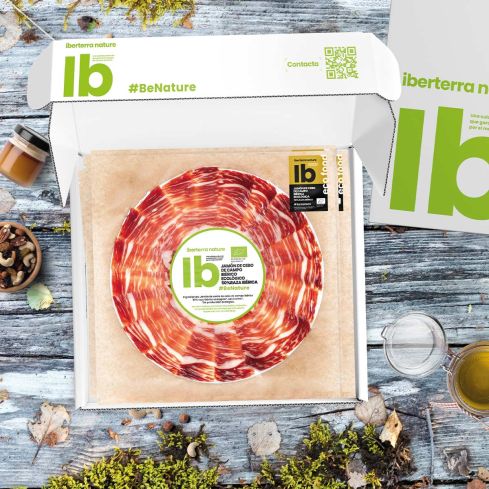 Jamón de cebo campo ibérico ecológico Iberterra Nature a cuchillo