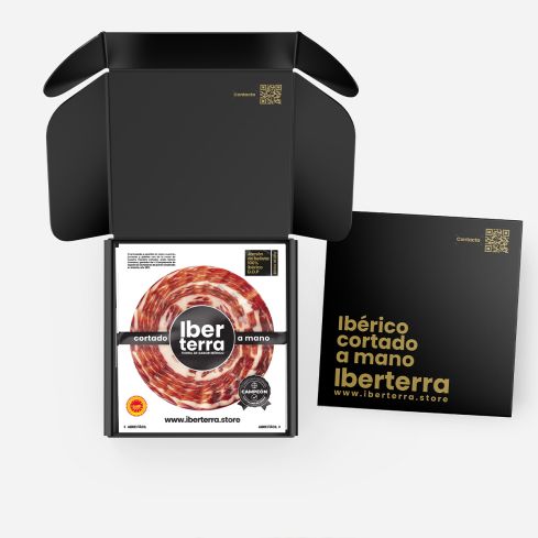 Jamón de bellota 100% ibérico D.O.P Dehesa de Extremadura Iberterra al plato