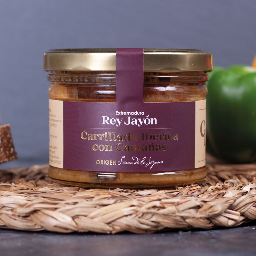 Jamón de bellota 100% ibérico Iberterra de 7 kg loncheado a cuchillo + Carrillada Rey Jayón